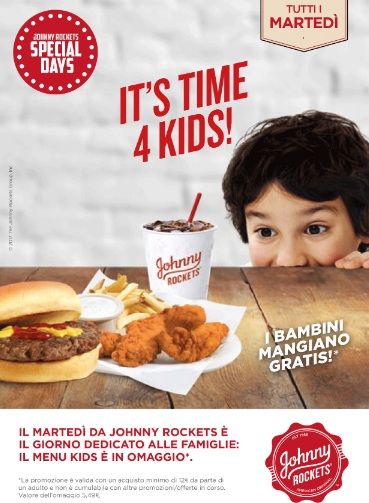 Johnny Rockets Special days. It's time 4 kids - I bambini mangiano gratis